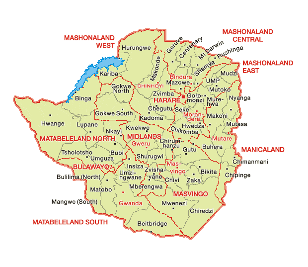 MAPA ZIMBABWE